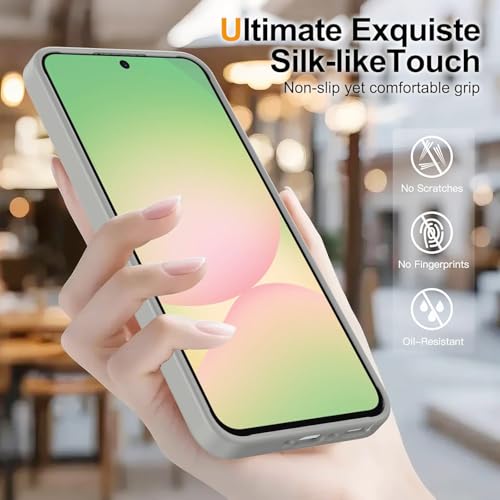 Image of VONZEE Compatible with Samsung Galaxy A36 5G Case Luxury Retro Flowers Floral Clear for Magnetic Wireless Charging Case Shockproof Case PC+TPU Cute Glossy Shiny Cover for Girls Women, Grey