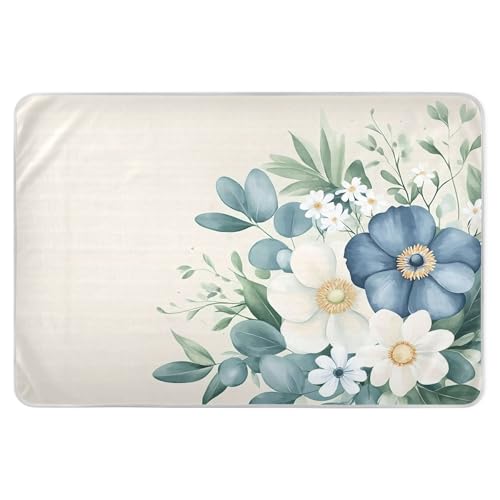 Takiito Floral Bouquet Bed Pad Reusable Bed Underpad Washable Waterproof Leak-Proof Quick Dry Incontinence Pee Pad for Toddlers Kids Adults Pets 34x52 in