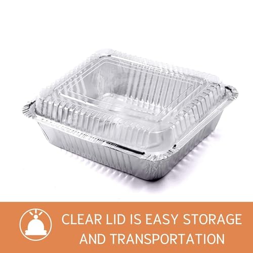 image for Findful (35 Pack) 8x8 Square Aluminum Baking Cake Pans with Clear Plas