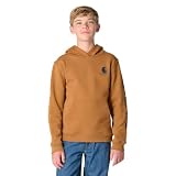 Carhartt Boys' Long Sleeve Hooded Sweatshirt, Brown, Small (7/8) ...