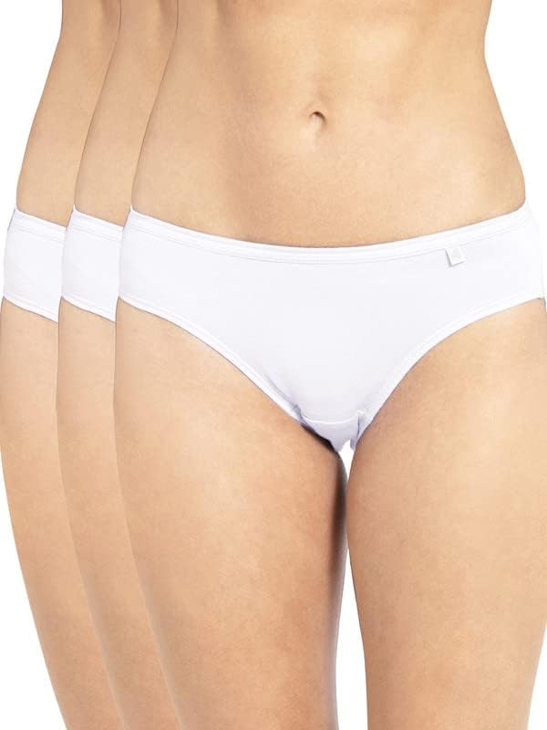 Jockey1410 Women's Medium Coverage Super Combed Cotton Mid Waist Bikini with Concealed Waistband (Pack of 3_Colors & Prints May Vary)