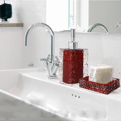 Juego de accesorios de baño con dispensador jabonera y vaso 7