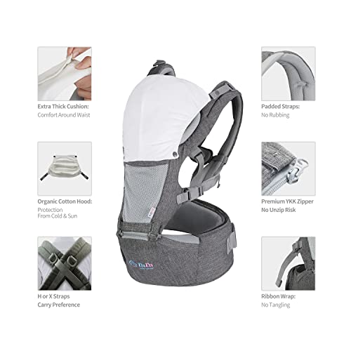 Texas Design Safety Certified Ergonomic Dada Hip Seat Baby Carrier Newborn To Toddler, Lumbar Support, Airflow Mesh For Nursing Hiking Travel Indoor. Christmas Gift For New Mom, Dad #TOP4