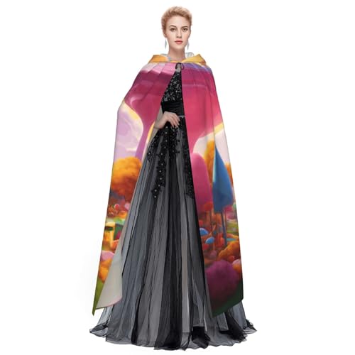 Cape à capuche pour adulte imprimé Candy Land déguisement de cosplay et carnaval - 3