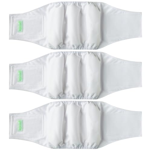 Image of wegreeco Washable Male Dog Diapers (Pack of 3) - Washable Male Dog Belly Wrap (White, Large)