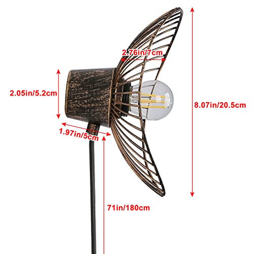 Lustorm 1 Industrial Brass Plug In Wall Lamp Metal Wire Curved Sconce Bronze Modern Design Wall Light With Cord On/Off Switch With E26 Base For Living Room Bedroom Decoration-With No Bulb #TOP6