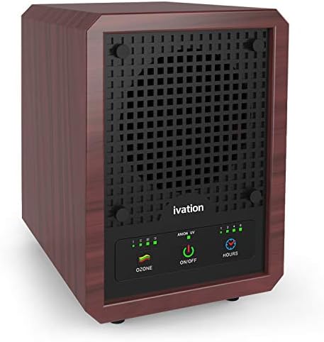 Ivation 5-in-1 Air Purifier & Ozone Generator For Up to 3,500 Sq/Ft, Ionizer & Deodorizer – Included 2 UV Lights, Photo-Catalytic and Carbon Filters, Eliminates Odors from Pets, Smoke, Food & More