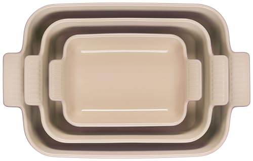 Image of Le Creuset Stoneware Heritage Rectangular Baking Dish, 3 pc., Chiffon Pink