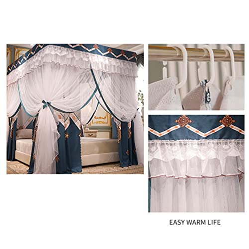 Dosel de cama estilo cancha con mosquitera tupida y textil opaco 4