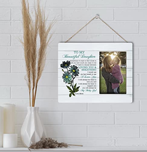 To Daughter Gift Picture Plaque Décor, Picture Framed Gift Wood Plaque Sign, Photo Frame Daughter Gift, Christmas Birthday Gift, Grad Gift, Adult Gift For Daughter, Daughter Wedding Gift From Mom #TOP6