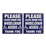 Tek Automotive Leave Wheelchair Access Stickers – Twin Pack, 10cm x 10cm – Gloss Permanent Vinyl, Designed for Inside Glass – Disability Awareness Decal for Cars, Taxis, Vans & Lorries