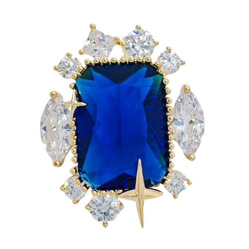 Image of Stunning Cluster Stylish Blue Green Stone Art Deco Collar Pin Lapel Accessory