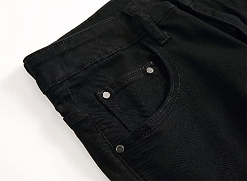 Kaxiya2021 Men's Zipper Distressed Jeans Ripped Straight Skinny Slim Biker Denim Pants Hip Hop Holes Fashion Jean Trousers3