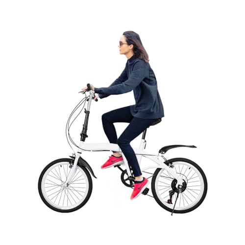 Donened Bicicleta plegable de 20 pulgadas, bicicleta plegable con 6 velocidades, para adultos, para niños a partir de 140 cm-180 cm
