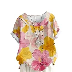 Womens Floral Print Linen Shirt 12