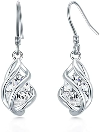 April Birthstone Earrings 925 Sterling Silver Cubic Zircon Earrings for Women Apr Birthday Dangle Drop Earrings Fine Jewelry for Women Girls
