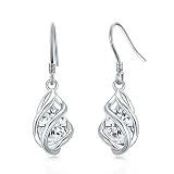 April Birthstone Earrings 925 Sterling Silver Cubic Zircon Earrings for Women Apr Birthday Dangle Dr