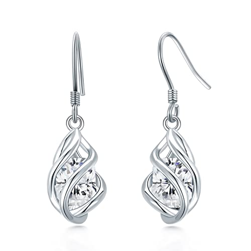 April Birthstone Earrings 925 Sterling Silver Cubic Zircon Earrings For Women Apr Birthday Dangle Drop Earrings Fine Jewelry For Women Girls #TOP21