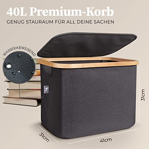 Faltbarer Wäschekorb HENNEZ Aufbewahrungsbox mit Deckel 40L