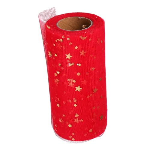 HAWILLOSCH Party Table Skirt Draping Fabric for Wedding Fabric Spool Tulle Fabric Ribbons Table Runner Tutu Skirt Wedding Table Skirt Satin Ribbon Polyester Table Skirt Tutu Ribbon Decor Red