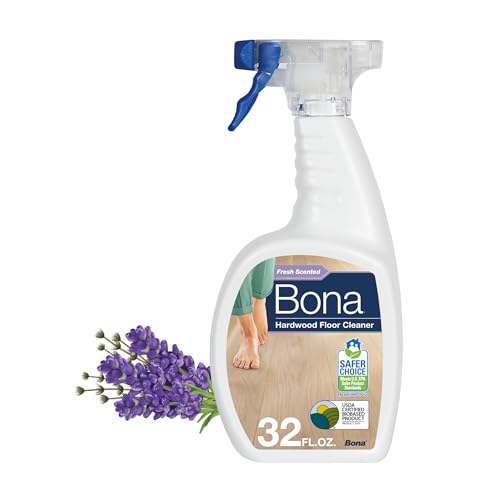 Bona Hardwood Floor Cleaner Spray - 32 fl oz - Lavender Thyme Scent - Refillable - Residue-Free Floor Cleaning Solution for Wood Floors