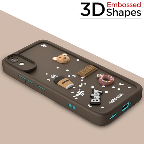 Image of Pikkme Back Cover for Redmi 9A / 9i / 9A Sport | Cute Fun Cartoon 3D Bear Silicone Full Body Protection Bumper Cover (Brown)
