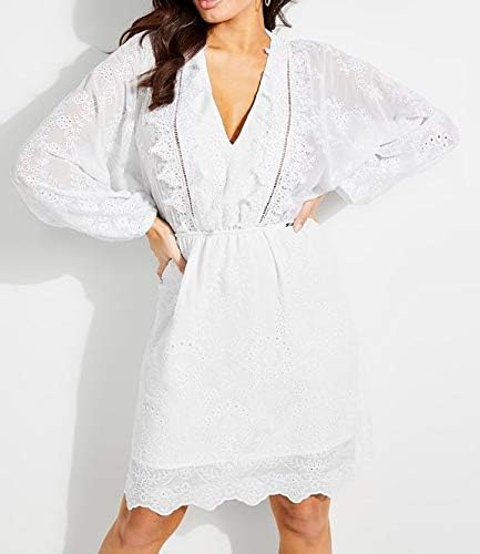 Guess Damen Kleid Weiss X Small Amazon De Fashion 
