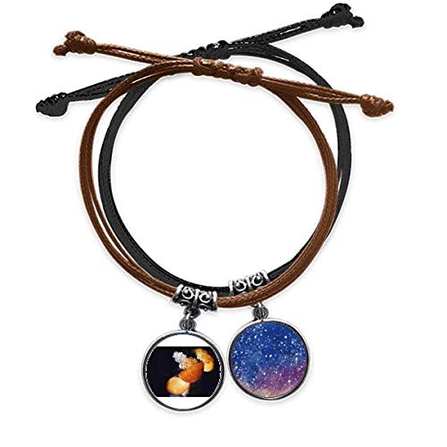 Bracelet méduse mer tropicale en cuir noble et détails d'étoile de mer