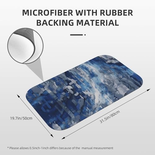 Tapis de bain à diatomées bleu imprimé abstrait pour sortie de douche - 3