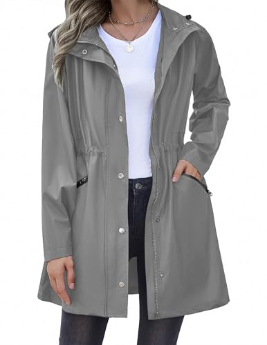 Zeagoo Rain Jacket for Women Waterproof with Hood Trech Coat