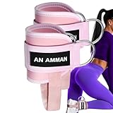 AN AMMAN Glute Kick Back Ankle Strap for Cable Machine - Leg Cuffs Working Out Bands - Gym Attachments Equipment - AM003 PZ Pink