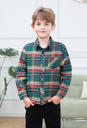 Image of Betusline Boy and Men Button Down Plaid Shirt