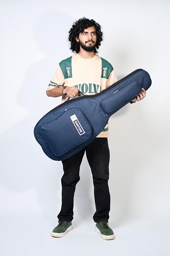 Image of Baritone Electric Guitar Gig Bag 12MM Padded with Adjustable Shoulder Straps (Blue)