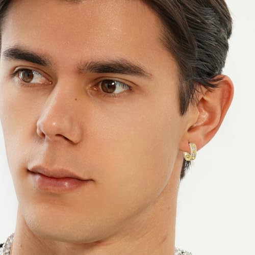 Goth Punk Black Hoop Earrings For Men 14K Gold Spike Hoop Earrings 5A+ Cubic Zirconia Gothic Huggie Earrings Trendy Cool Edgy Vampire Earrings For Women Men for All Occasions3