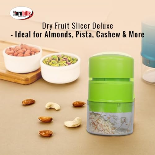 Image of HORNBILLS Dry Fruit & Nut Cutter With Container For Kitchen Manual Cutter Machine Kitchen Gadget Chopper for Badam, Kaju, Walnut, Pista Dry Fruit Crusher Fine Cup Slicer for Home Use & Gifting Purpose
