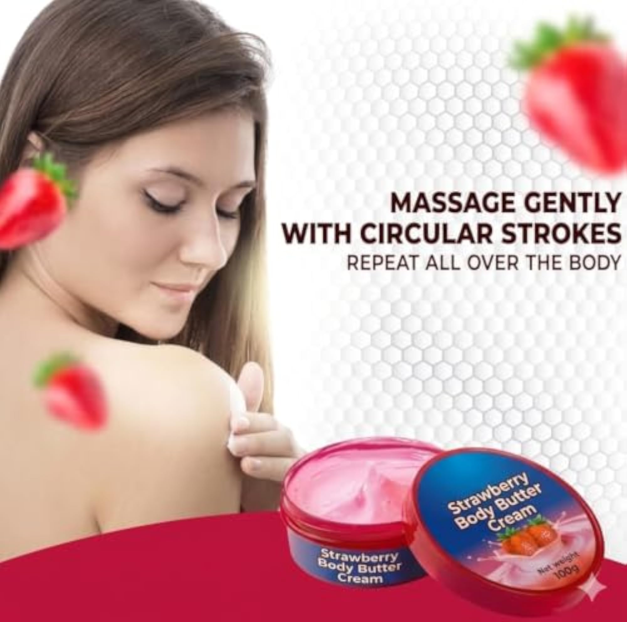 Strawberry ON AND ON Body Butter Cream, 100g
