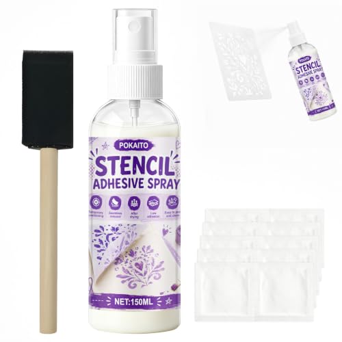 POKAITO 150ML Stencil Adhesive Spray for Positioning of Templates Crafts
