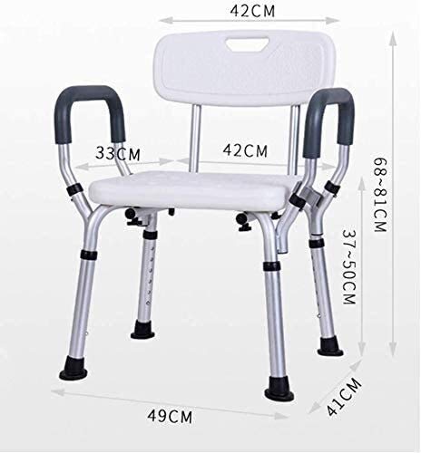 Chaise de douche avec bras dossier réglable tabouret de bain sécurité