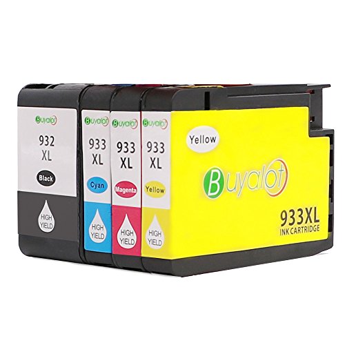 Buyalot 4-Pack 932XL 933XL Ink Cartridge Replacement 932 933 Ink Works with hp Officejet 6600 Officejet 6700 Officejet 7612 Officejet 6100 Officejet 7610 Officejet 7110 Printer