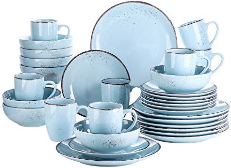vancasso Navia Tropical Dinner Set, Stoneware Vintage Look Multicolored Dinnerware Tableware, 16 Pieces Dinner Service Set for 4, Include Dinner Plate, Dessert Plate, Cereal Bowl and Mug