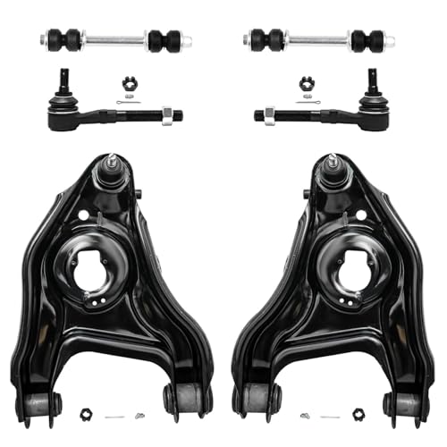 Image of Detroit Axle - New 6-Piece Front Suspension Kit fits 2WD ONLY - (2) Front Lower Suspension Control Arms & Ball Joints, (2) Front Stabilizer Sway Bar End Links, (2) Front Outer Tie Rod End Links
