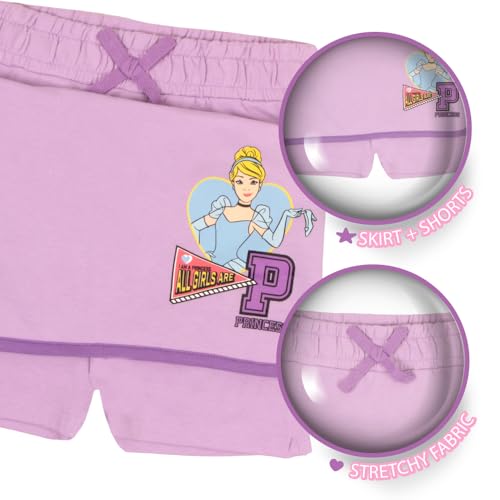 Image of Disney Princess, Lilo and Stitch, Minnie Mouse, Moana and Frozen Girls 2-Piece Sets - Short Sleeve T-Shirt and Skort for Kids