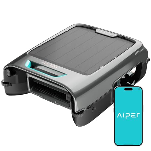 AIPER Surfer S2 Solar Powered Pool Surface Skimmer Robot with APP Support, 24/7 Continuous Cleaning, Dual Charging Modes, Smart Obstacle Avoidance, 150-um Filtration, OTA Upgrade