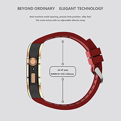 Kit de Modification Apple Watch 45mm 44mm Coîtier Métal Bracelet Silicone SCHIK - 4