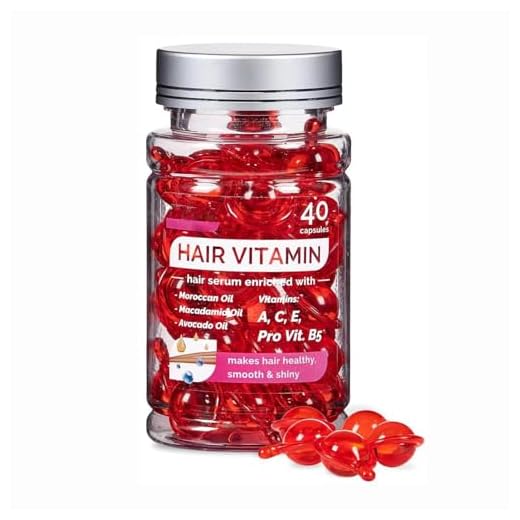 Hussell Hair Treatment Serum Bali Secret - 40 Hair Care Capsules - No Rinse - With Argan Macadamia & Avocado Oils - Vitamins A, E, & Pro B5 - Conditioner for Women & Men