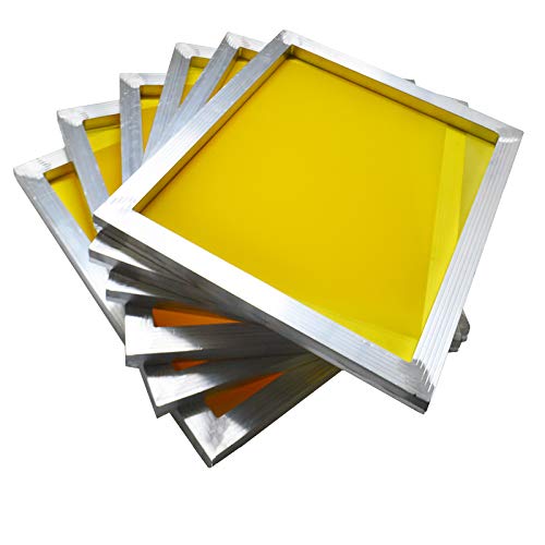 Intbuying 6Pcs 20"X24" Screen Printing Frame Mesh Pre-Stretched Aluminum Frame (230 (100T) Yellow Mesh) #TOP2