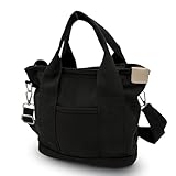 [CRITIER] 【整理収納アドバイザー監修】お散歩バッグ 犬用 2way ショルダー トート ハンドバッグ キャンバス コンパクト 仕切り付 大容量 おでかけ ブラック