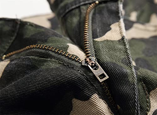 Men Camo Side Pocket Jeans Washed Slim Fit Distressed Denim Pants Printed Skinny Stretch Moto Biker Cargo Jean4