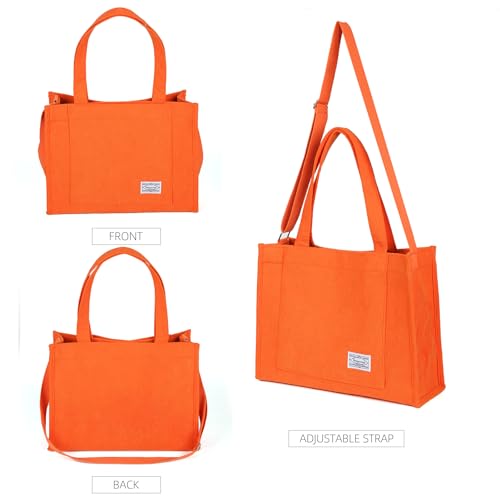 Image of Valleycomfy Corduroy Tote Bag for Women Travel Crossbody Bag | Purse Women Shoulder Bags Work Handbags Everyday Hobo Bag