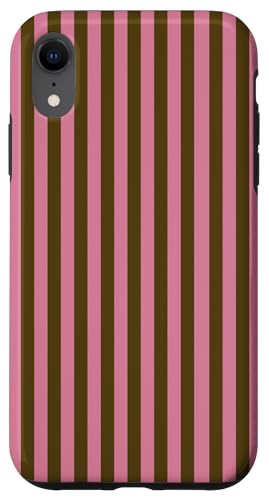 Boho Brown and Pink Stripes Geometric Vertical Lines Pattern X}zP[X iPhone XR p